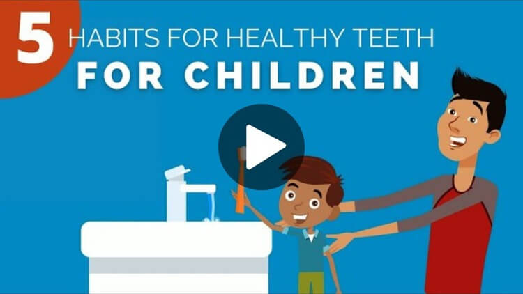 Thumbnail for educational video on habits for healthy teeth for children